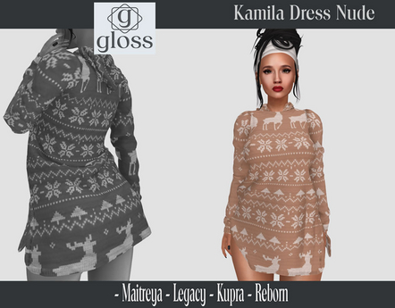 Second Life Marketplace - *Gloss* Kamila Dress Nude